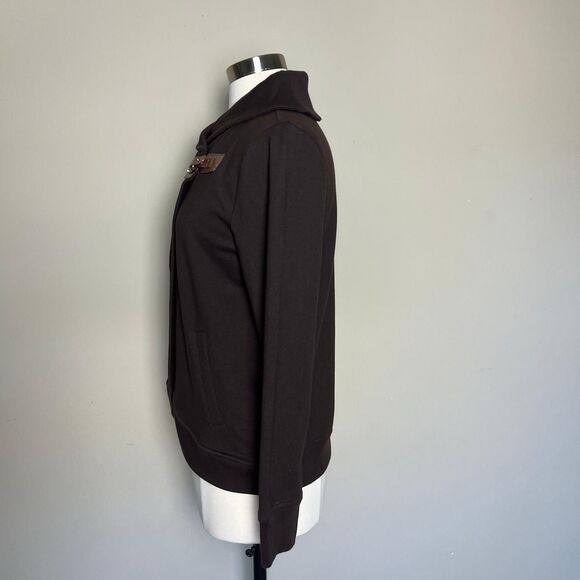 Ralph Lauren Active Wrap Sweater Womens Medium Brown Buckle with Pockets - Picture 4 of 11